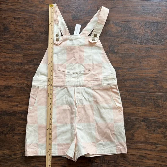 Anthropology Checkered Overalls Cotton Hipster Hippie Romper Hutch Shorts - Picture 11 of 14